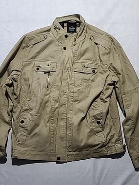Wantdo Men's Casual Cotton Jacket Lightweight Jacket Full Zip Jacket Sz XL